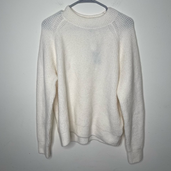 NWT Banana Republic Aire Yarn Waffle Knit Cream Sweater - Picture 2 of 7